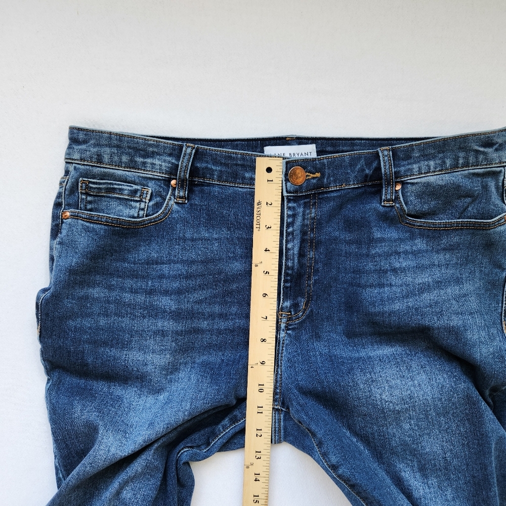 Lane Bryant Jeans Mid Rise Bootcut Blue Flex Magic Waistband Frayed Casual 18 - Picture 11 of 13